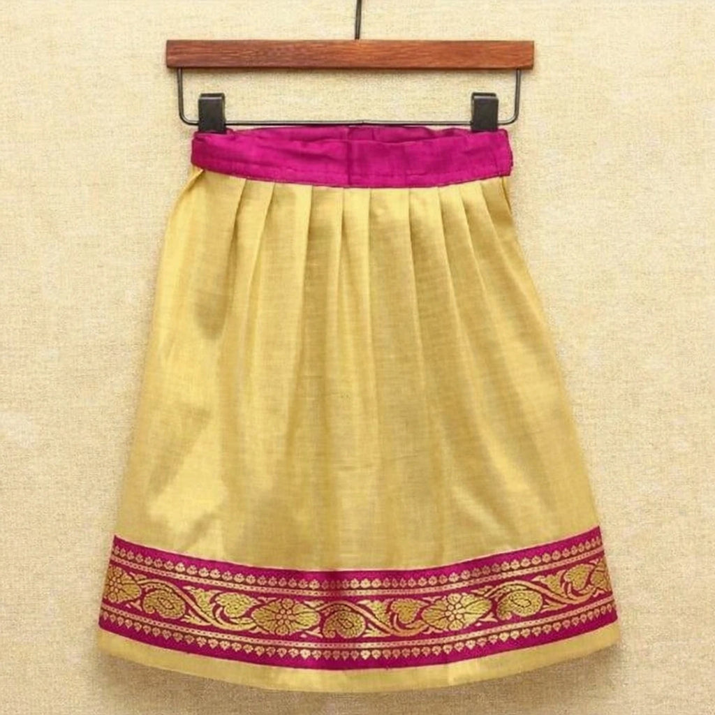 Purple Choli with Golden Ghagra