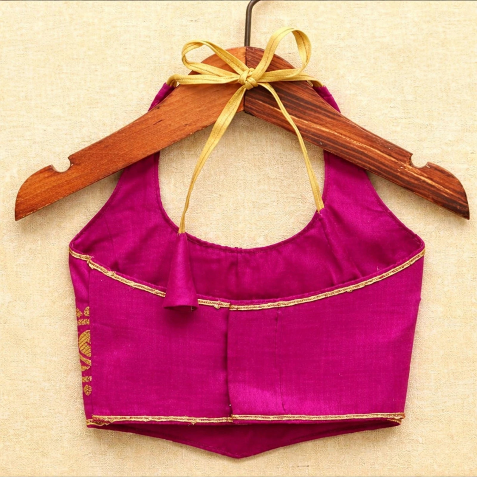 Purple Choli with Golden Ghagra