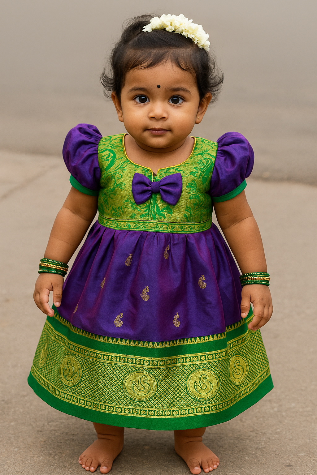 Purple Ethnic Frock for Baby Girl