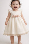 🌸 Luxury Floral Knee-Length Frock for Baby Girls