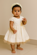 🌸 Baby Girl White Cotton Frock with Elegant Lace